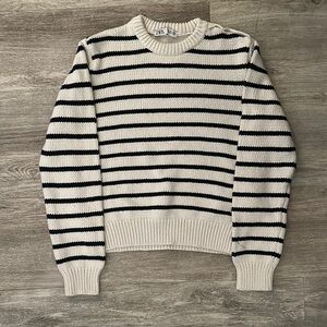 Zara Black and White Striped Sweater
